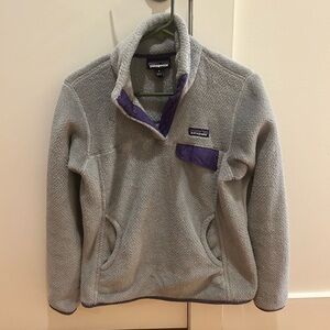 Patagonia Heather Gray Snap Fleece Jacket